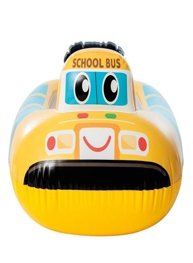 Braintastic عوامة سباحة للأطفال من برينتاستيك - تصميم حافلة مدرسية | عوامة أطفال قابلة للنفخ للأطفال الصغار (من 1 إلى 3 سنوات) | ملحق آمن وممتع لحمامات السباحة القابلة للنفخ - Image 4